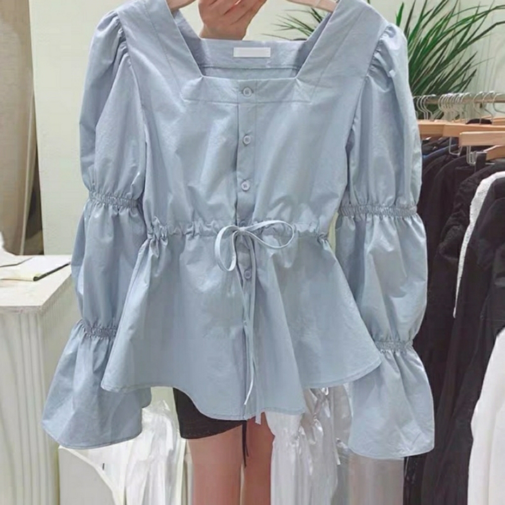 Korean style long sleeve summer top